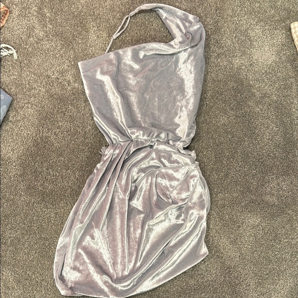 Silver One-Shoulder Dress